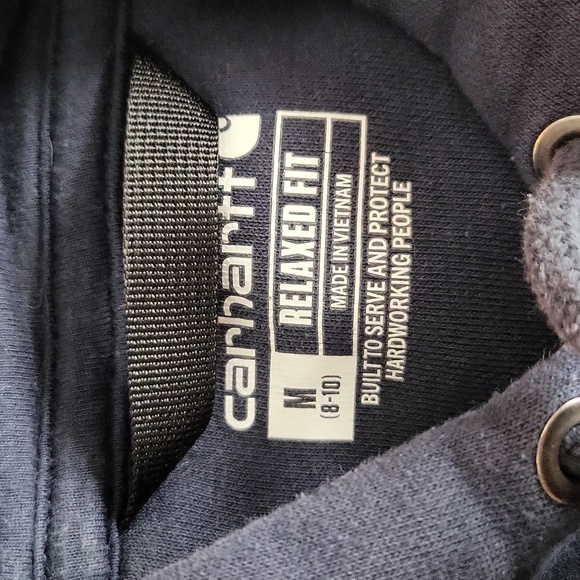 CARHARTT Navy Blue Size Medium Relaxed Fit Hoodie - Picture 9 of 11